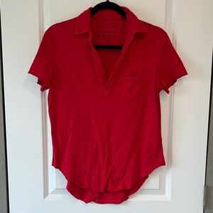 Frank & Eileen The Lab Heritage Jersey Polo T-Shirt Double Decker Red Small
